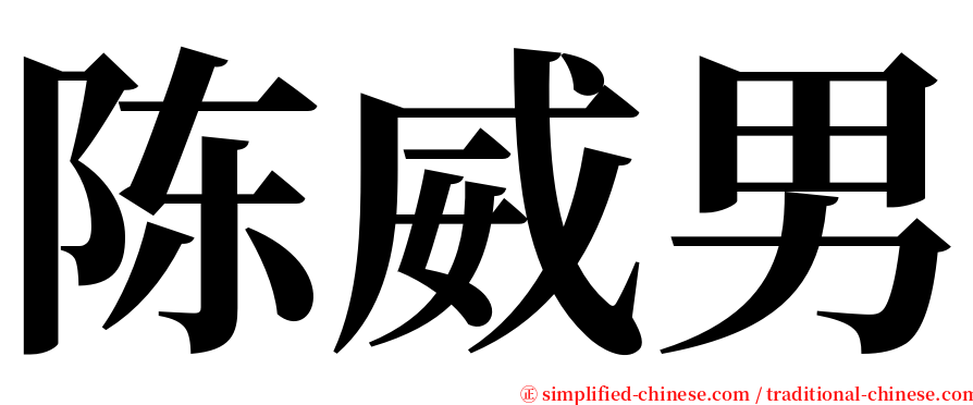 陈威男 serif font