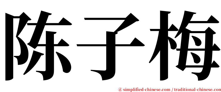 陈子梅 serif font