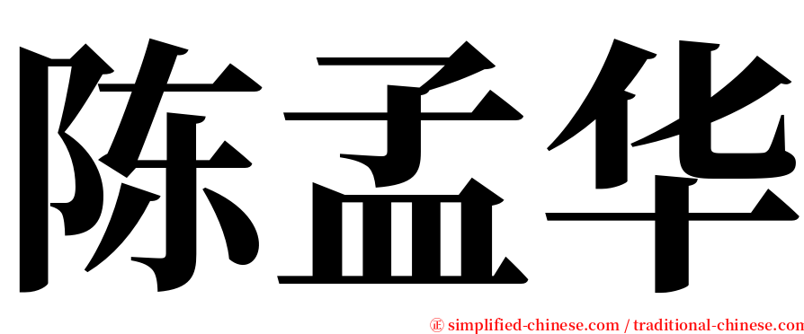 陈孟华 serif font