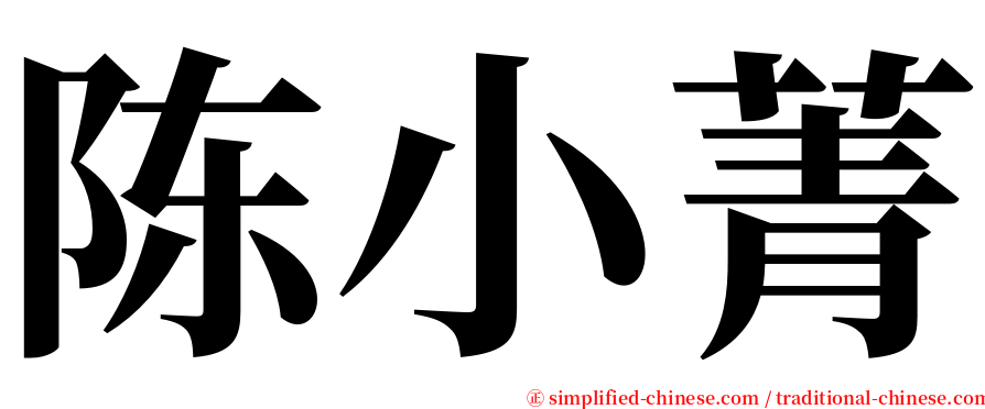 陈小菁 serif font