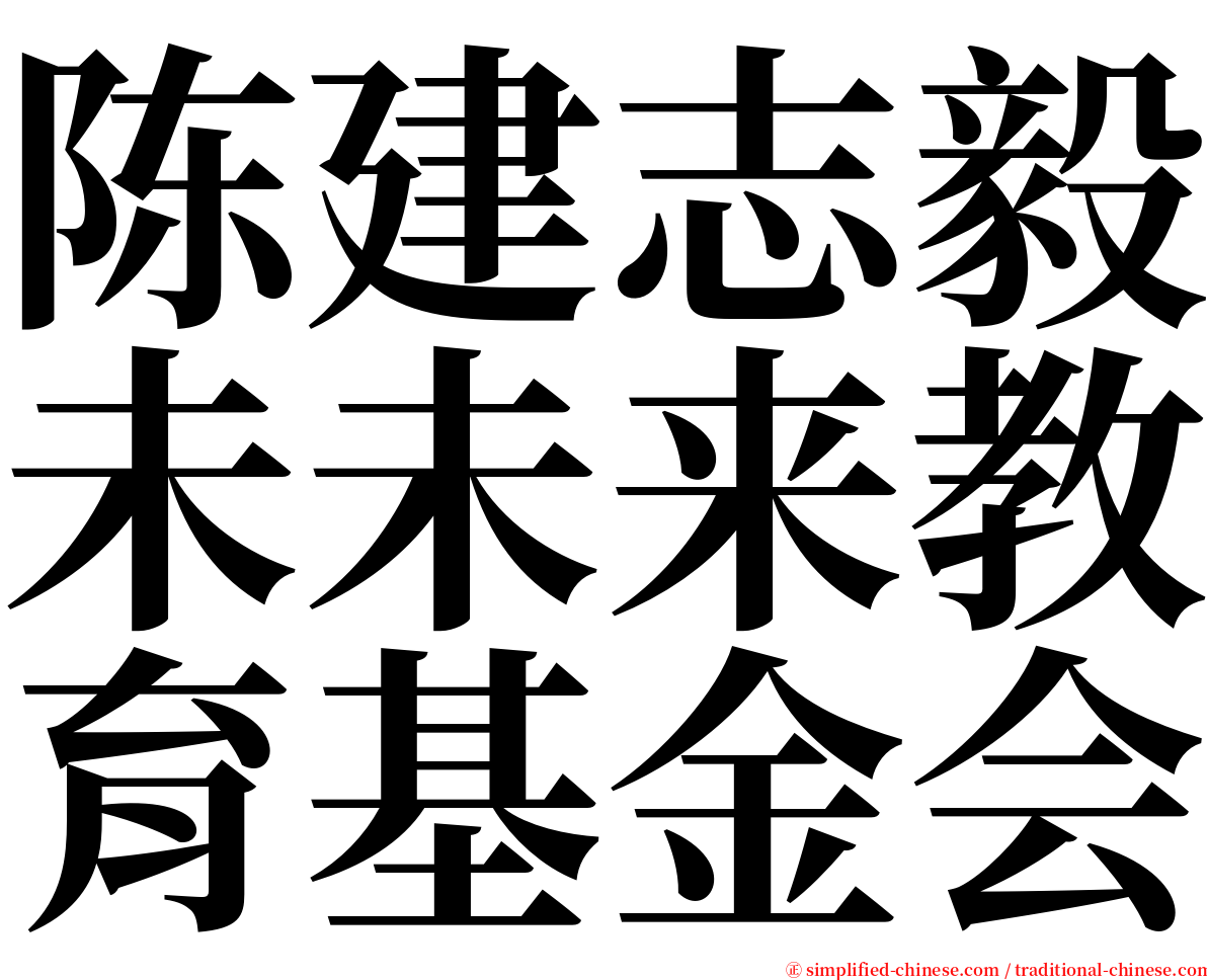 陈建志毅未未来教育基金会 serif font