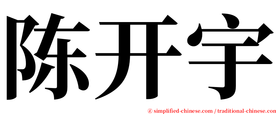陈开宇 serif font