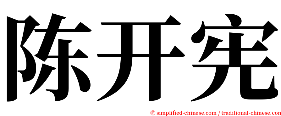 陈开宪 serif font