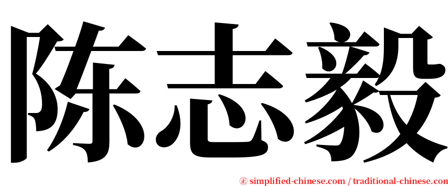 陈志毅 serif font