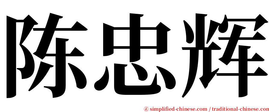 陈忠辉 serif font