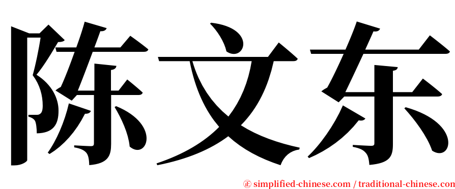 陈文东 serif font