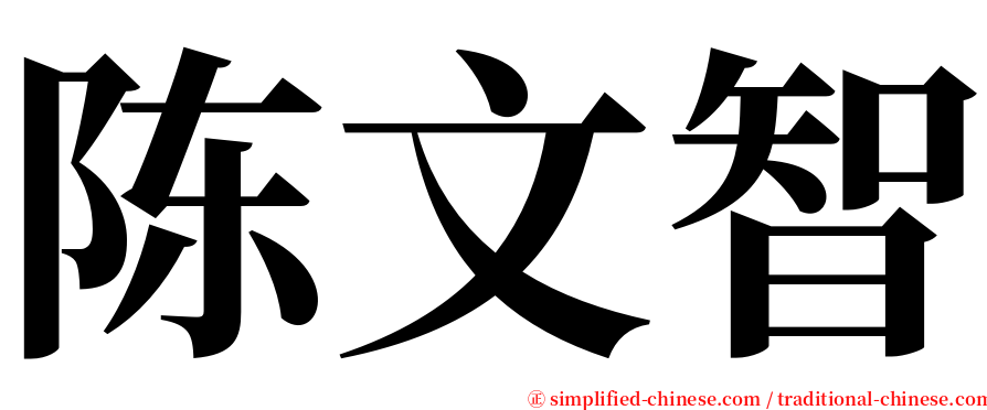 陈文智 serif font