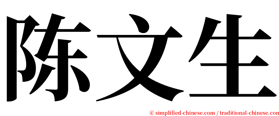 陈文生 serif font