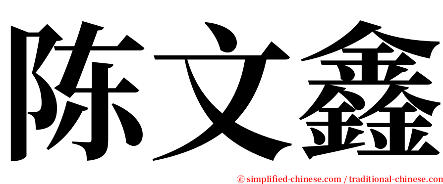 陈文鑫 serif font