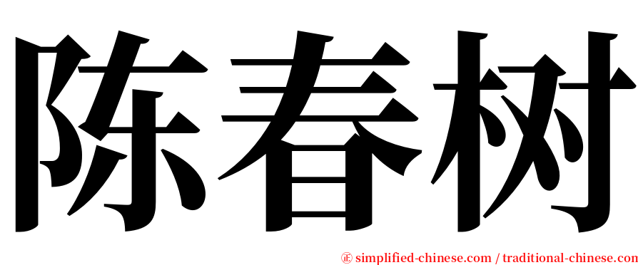 陈春树 serif font