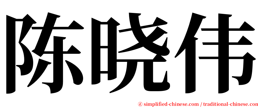 陈晓伟 serif font