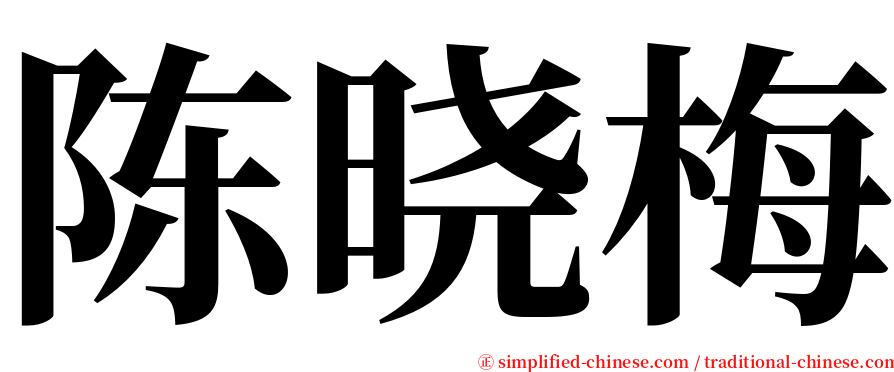 陈晓梅 serif font