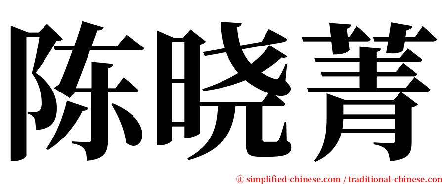 陈晓菁 serif font