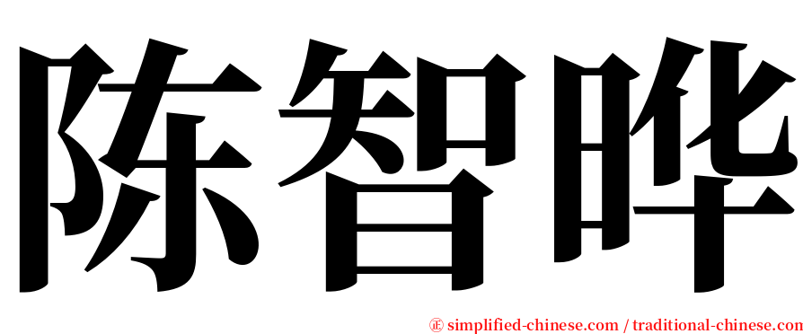 陈智晔 serif font