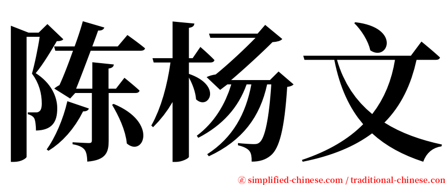 陈杨文 serif font