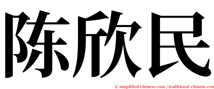 陈欣民 serif font