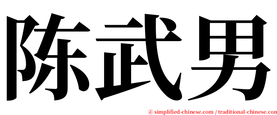 陈武男 serif font