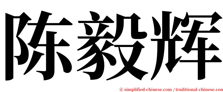 陈毅辉 serif font