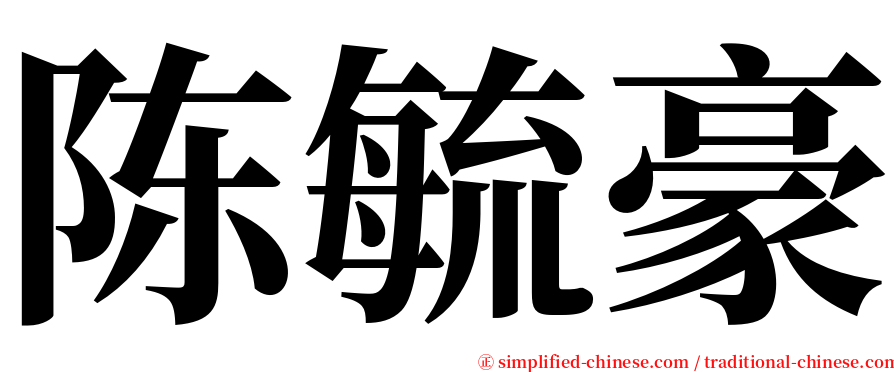 陈毓豪 serif font