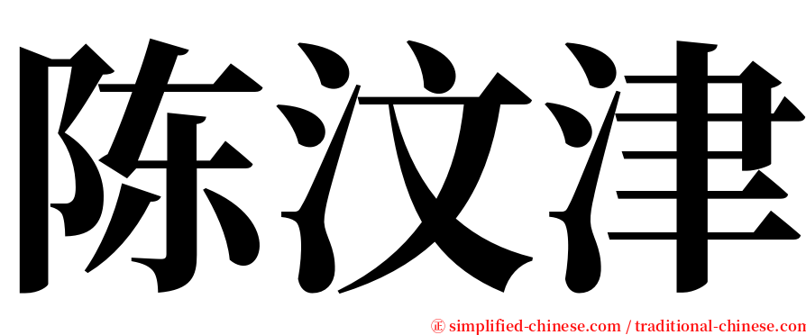 陈汶津 serif font