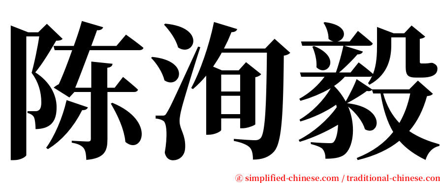 陈洵毅 serif font