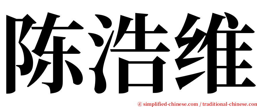 陈浩维 serif font