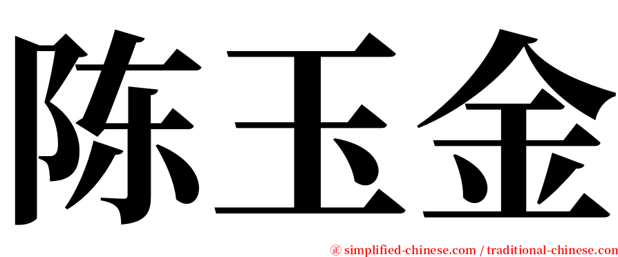 陈玉金 serif font