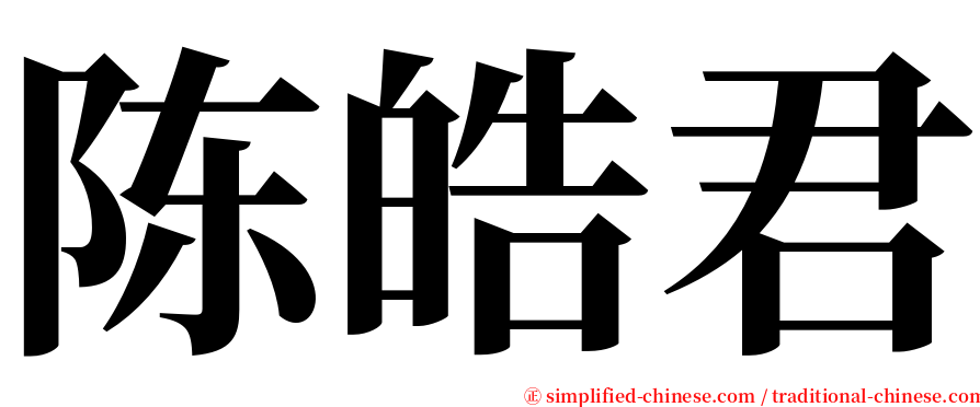 陈皓君 serif font
