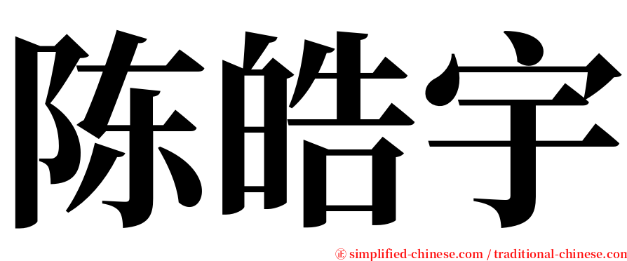 陈皓宇 serif font