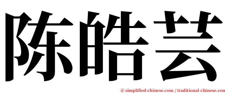 陈皓芸 serif font