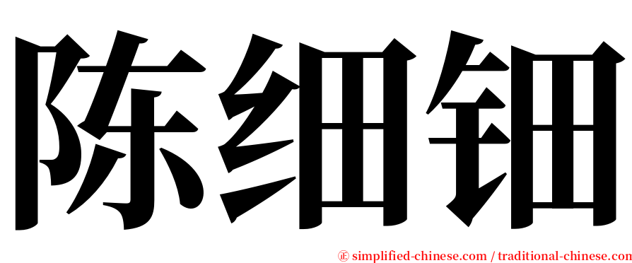 陈细钿 serif font