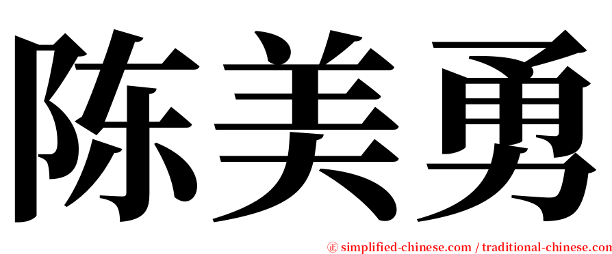 陈美勇 serif font