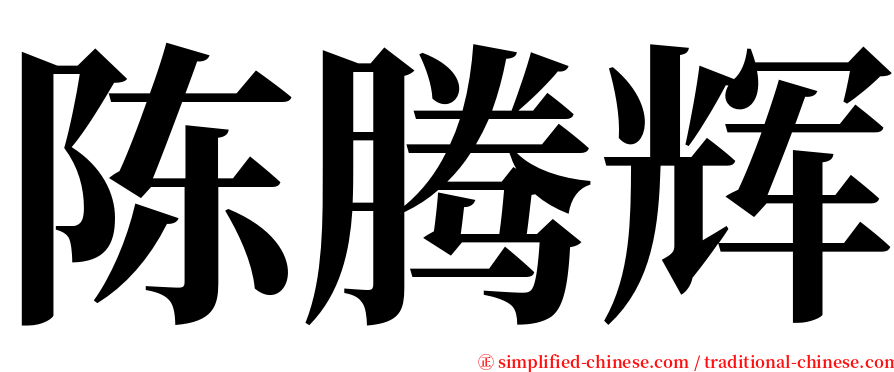 陈腾辉 serif font