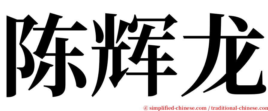 陈辉龙 serif font