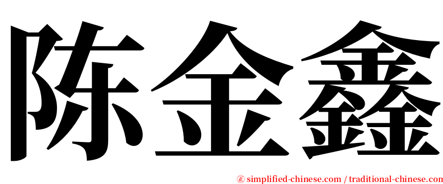 陈金鑫 serif font