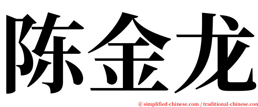 陈金龙 serif font