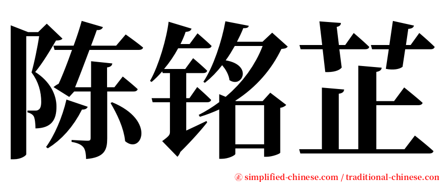 陈铭芷 serif font