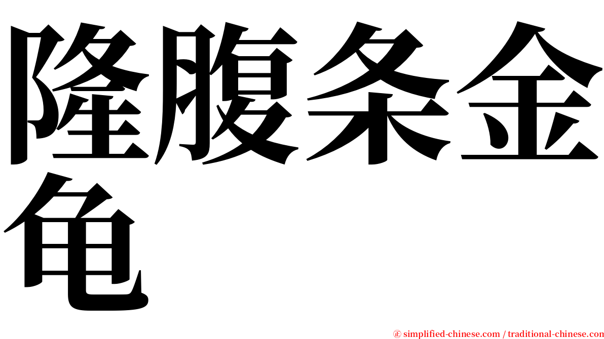 隆腹条金龟 serif font