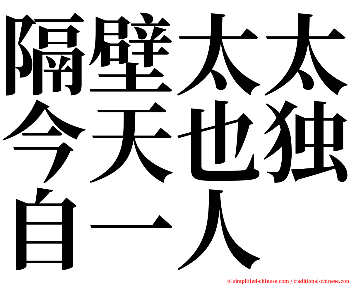 隔壁太太今天也独自一人 serif font