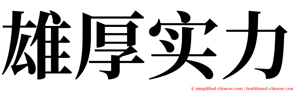 雄厚实力 serif font