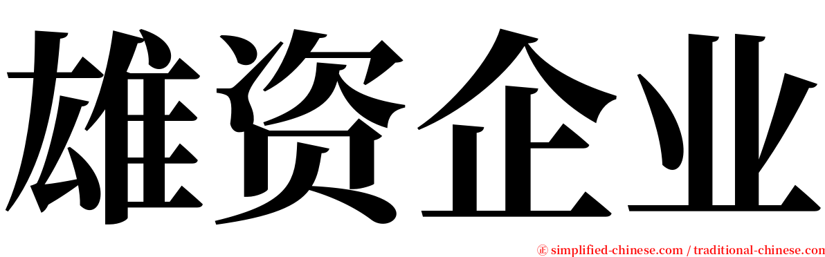 雄资企业 serif font