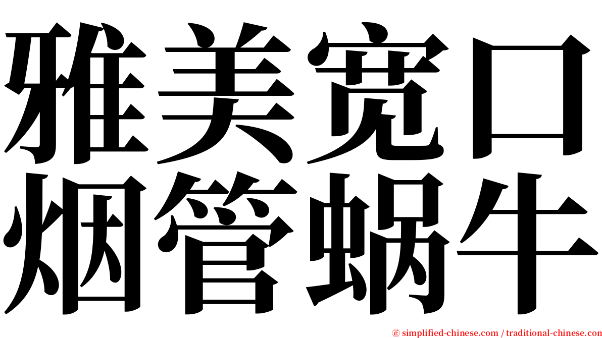 雅美宽口烟管蜗牛 serif font