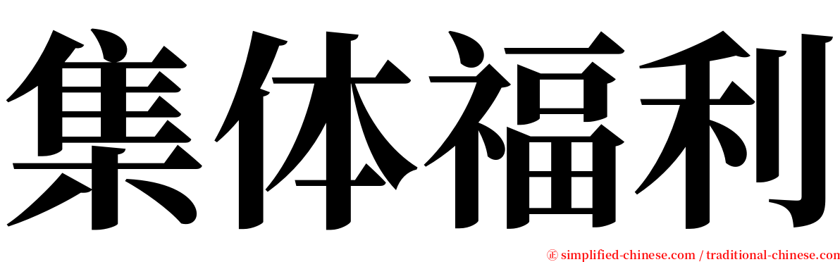 集体福利 serif font