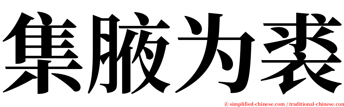 集腋为裘 serif font