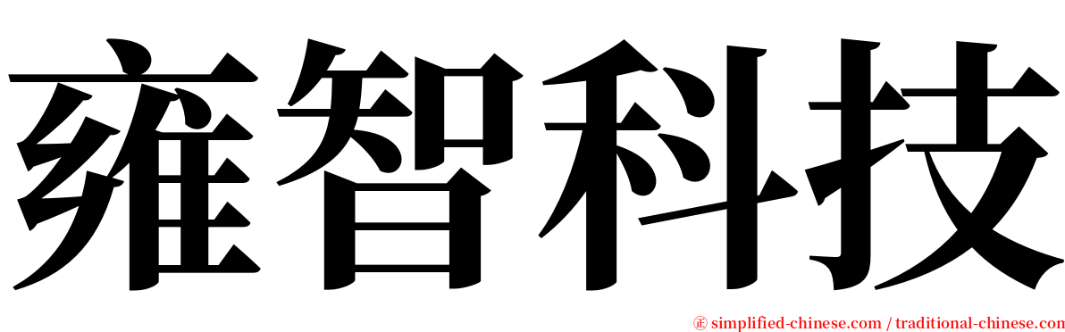 雍智科技 serif font