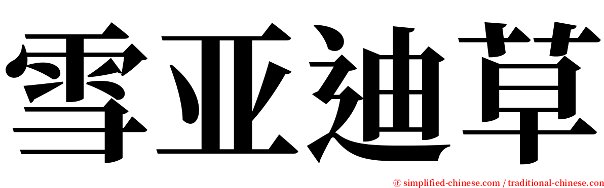 雪亚迪草 serif font