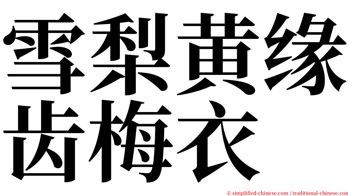 雪梨黄缘齿梅衣 serif font