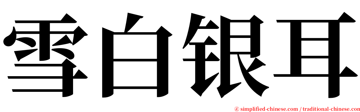 雪白银耳 serif font