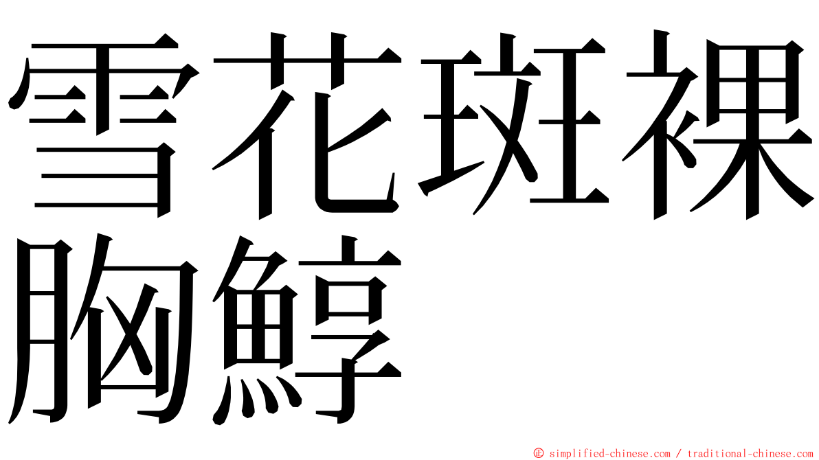雪花斑裸胸鯙 ming font