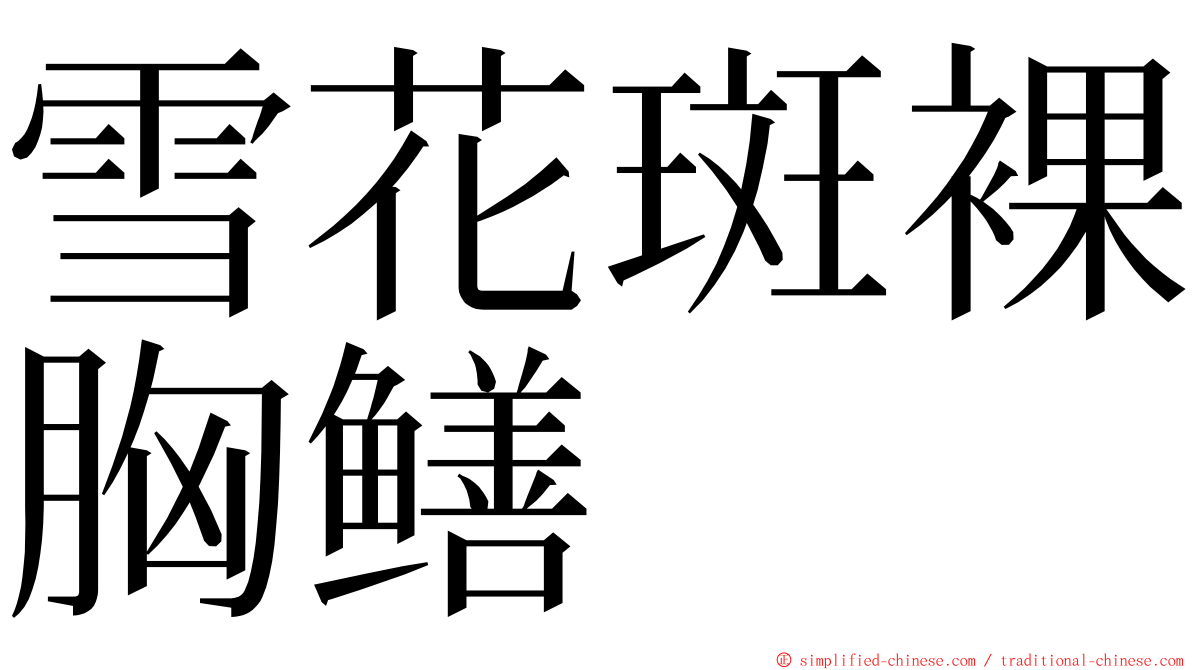雪花斑裸胸鳝 ming font